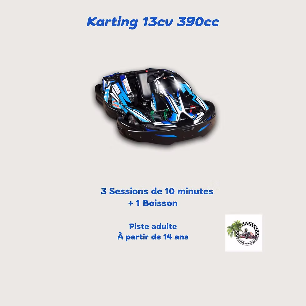 Karting 390cc 13cv - 3 Sessions de 10 minutes + 1 boisson